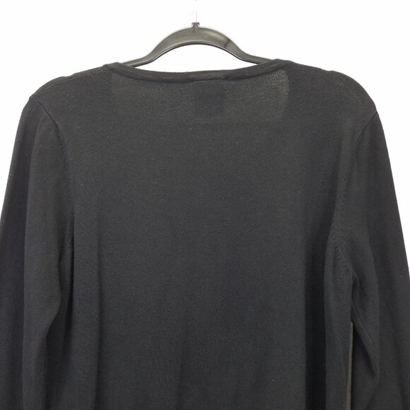 Too Fast Cardigan Womens XL Sugar Skull Bow Embroidery Button Stretch Knit Black - Picture 10 of 16